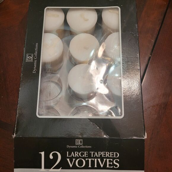 8 small votive candle holders with candles add'l white candles - Picture 7 of 7